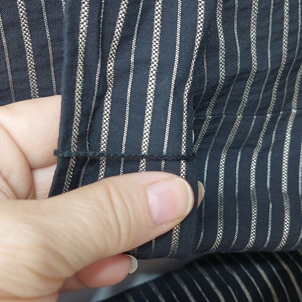 Jones New York Women's Size PS Petite Small Blazer Striped Belted Black - Picture 7 of 15